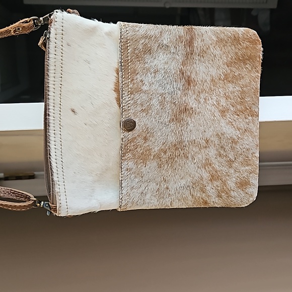 Myra Crossbody Bag. Cow Print - Picture 1 of 5